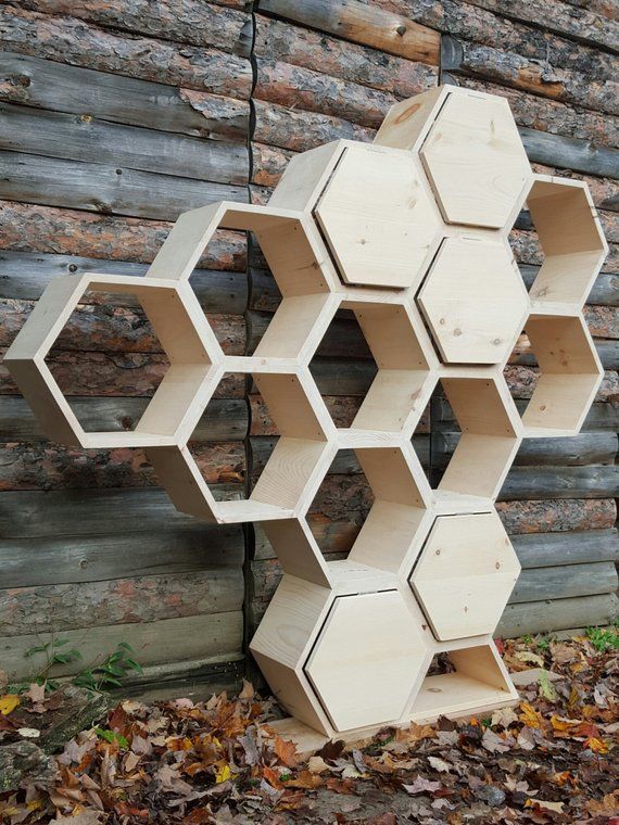honeycomb bookshelves / etsy